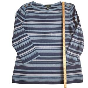 Lauren Ralph Lauren Blue Striped Long Sleeve Blouse size L